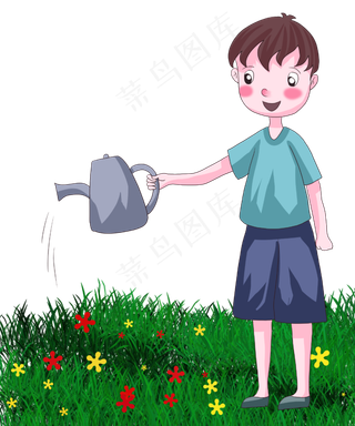 可爱植树节卡通元素