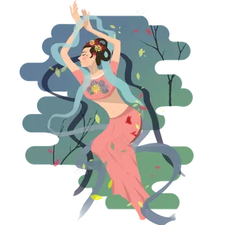 中秋古风仙女套图,免抠元素