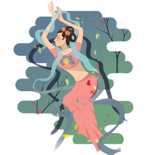 中秋古风仙女套图,免抠元素