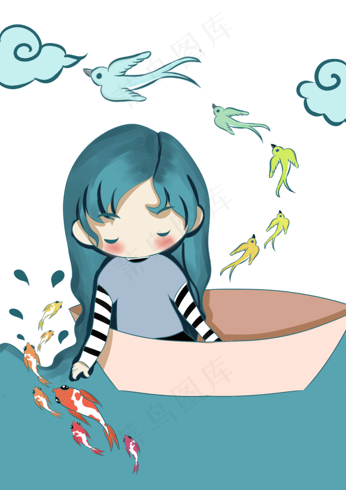 二十四节气卡通人物png免抠素(2480X3507(DPI:300))psd模版下载