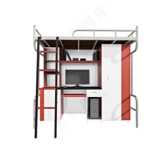 仿真宿舍床铺png图,免抠元素