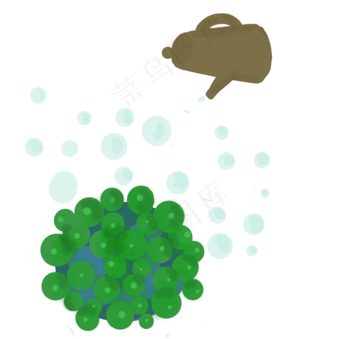 植树节花洒和盆栽(2000X2000(DPI:300))psd模版下载