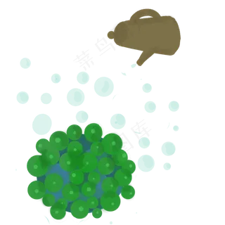 植树节花洒和盆栽