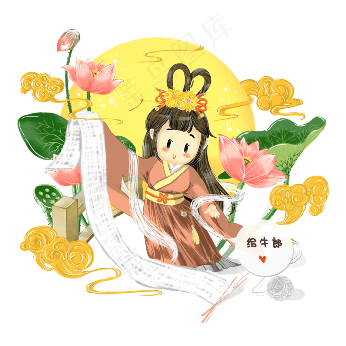 七夕情人节相会鹊桥莲花