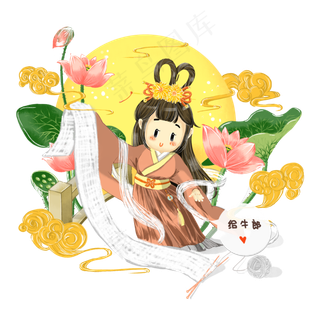 七夕情人节相会鹊桥莲花