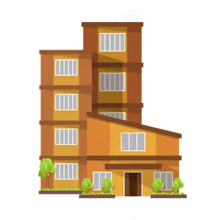 住宅楼2.5D立体建筑,免抠元素