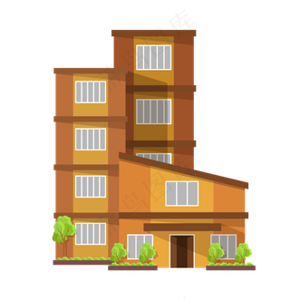 住宅楼2.5D立体建筑,免抠元素