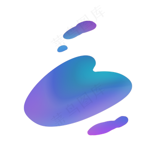 不规则镭射冷色流体,免抠元素