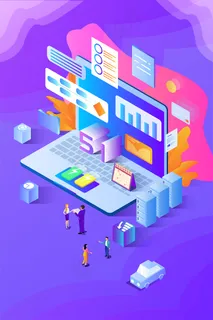 2.5D劳动节电脑商务办公