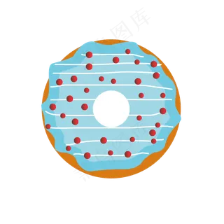 夏季卡通美食甜甜圈png下载