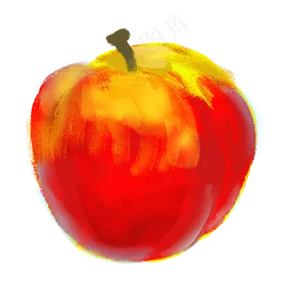 彩色水彩苹果食物