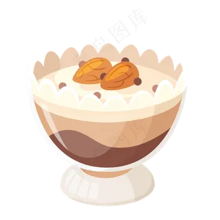 卡通手绘甜点奶冻