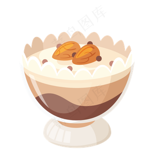 卡通手绘甜点奶冻