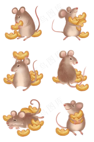 2020鼠年元宝子鼠合集,免抠元素