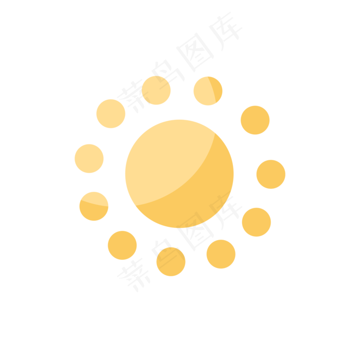扁平风的夏季太阳(2000X2000(DPI:300))psd模版下载