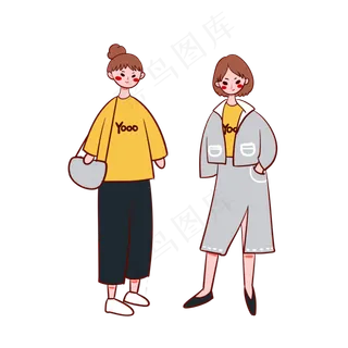 手绘卡通矢量简约3.8女生节时尚春,免抠元素