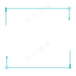 蓝绿色渐变科技风边框电商酷炫科,免抠元素