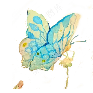蝴蝶透明翅膀昆虫蓝色PNG唯美,免抠元素