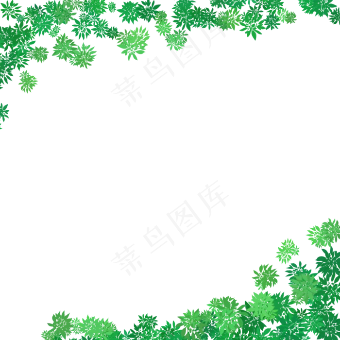 清新绿叶边框(2000X2000(DPI:300))psd模版下载