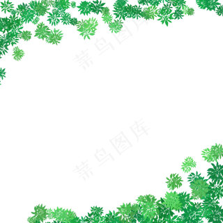 清新绿叶边框