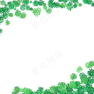 清新绿叶边框