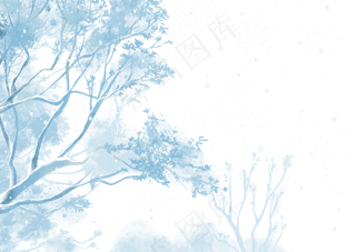 冬天雪中的树,免抠元素