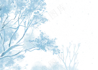冬天雪中的树,免抠元素