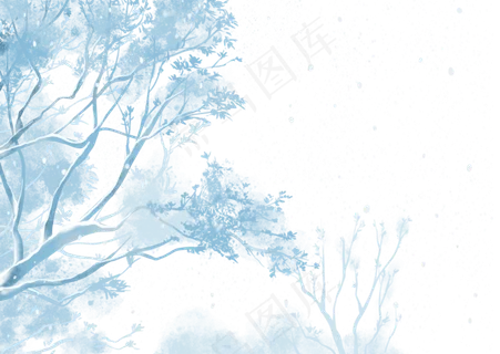 冬天雪中的树,免抠元素 冬天雪中的树,免抠元素