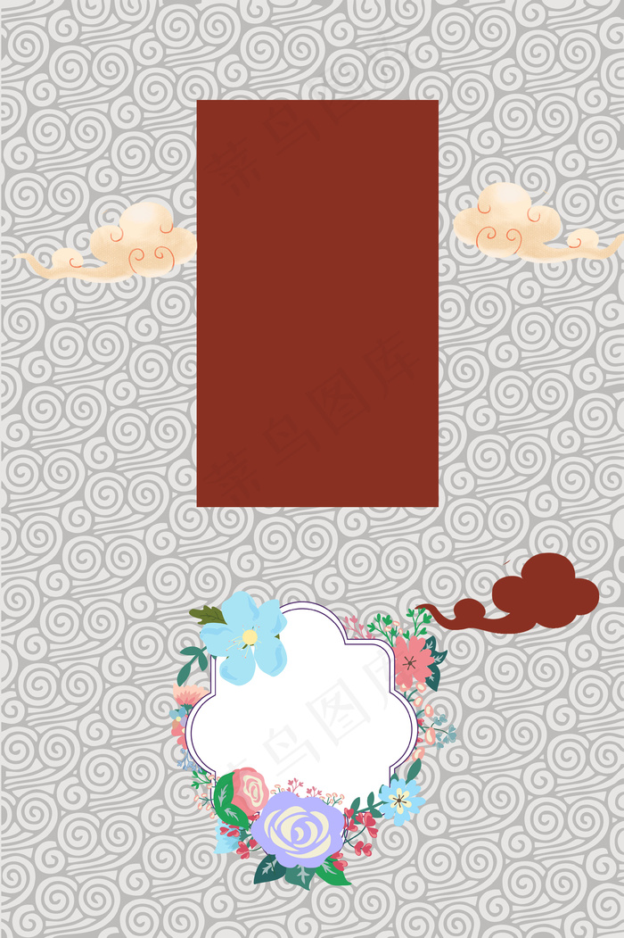 中国风手工刺绣海报背景素材