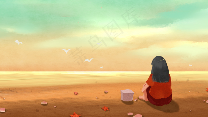 夏日黄昏下的眺望