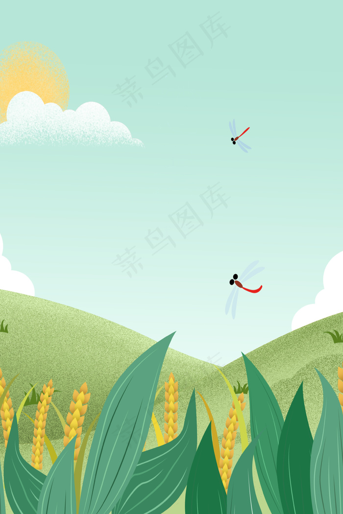 处暑文艺清新广告背景