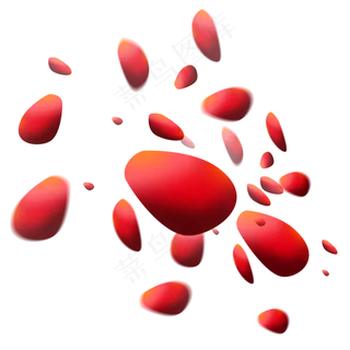 飘落的红色玫瑰花瓣素材