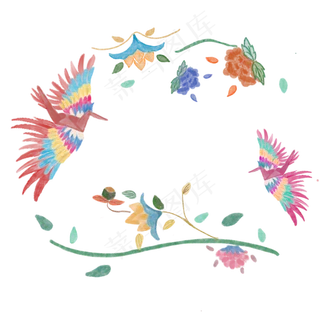 千喜鹤主题花卉装饰