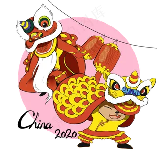 卡通过年鼠年国潮,免抠元素