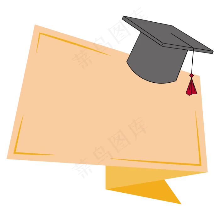 毕业季博士帽黄色对话框边框(3543*3543px 300 dpi )ai矢量模版下载