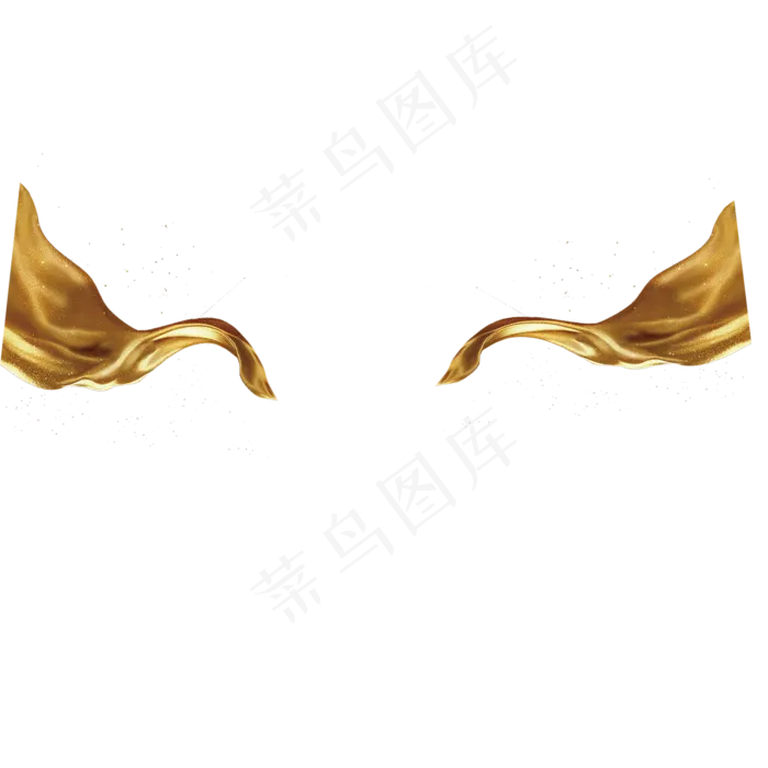 金色丝带,免抠元素(2000X2000(DPI:300))psd模版下载