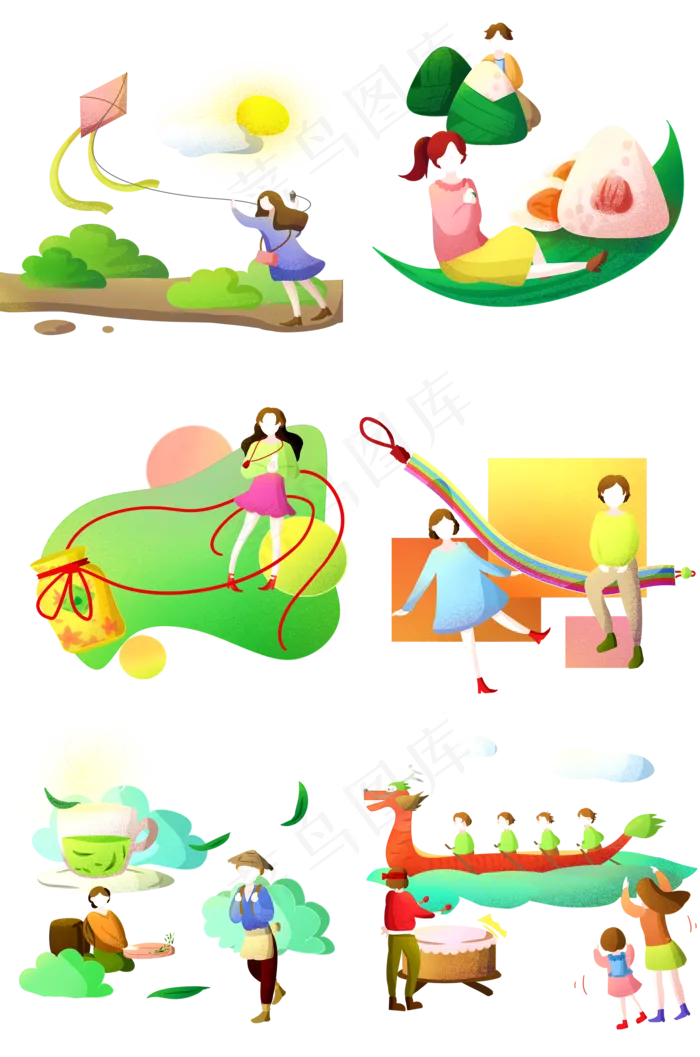 端午节人物合集(2000X3020(DPI:300))psd模版下载