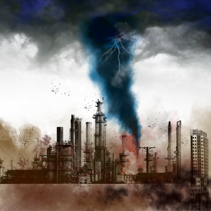 灾难乌云闪电效果元素,免抠元素