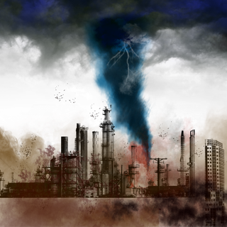 灾难乌云闪电效果元素,免抠元素