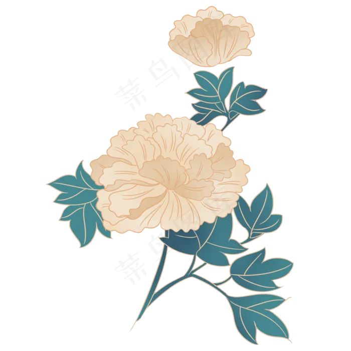 灰色富贵花朵(2000X2000(DPI:300))psd模版下载