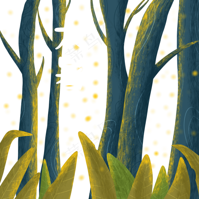 大暑森林萤火虫(2000X2000(DPI:300))psd模版下载