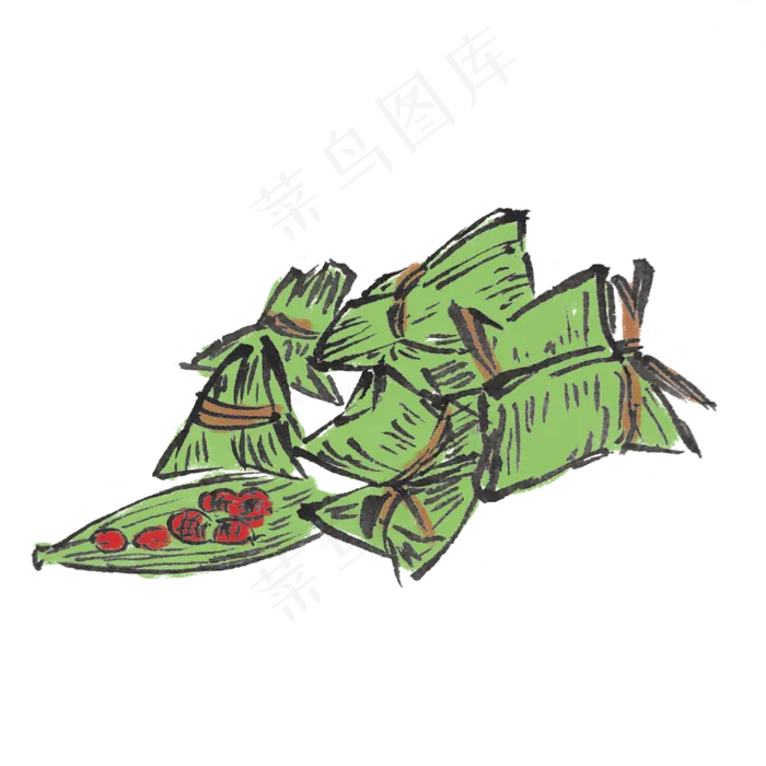 端午节生动粽子手绘(4000X4000(DPI:300))psd模版下载