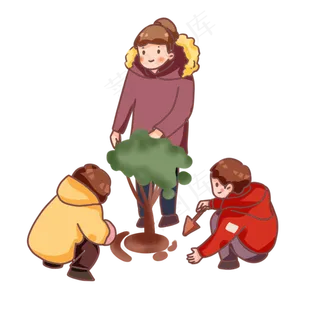 小朋友植树节植树