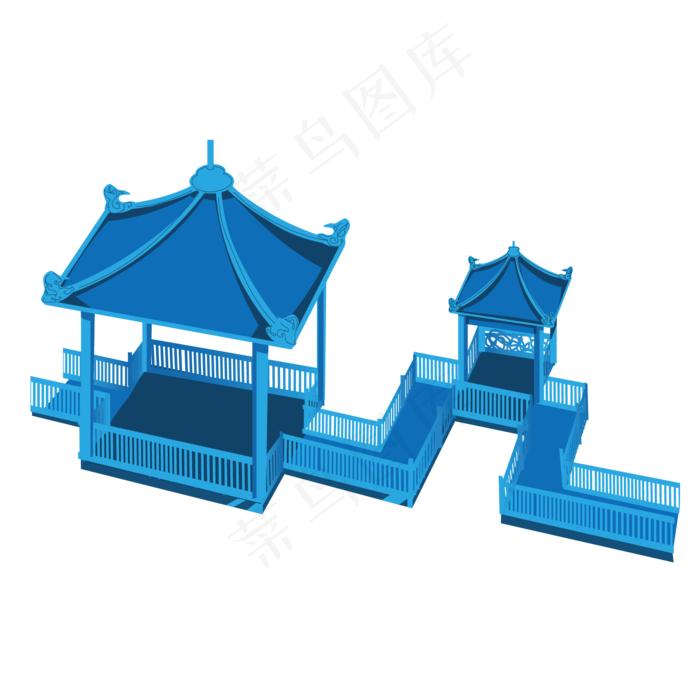 古风凉亭建筑(2048X2048(DPI:132))ai矢量模版下载