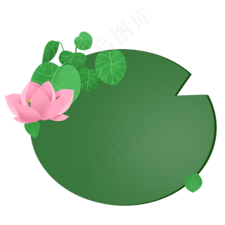 春季荷花荷叶对话文本框边框