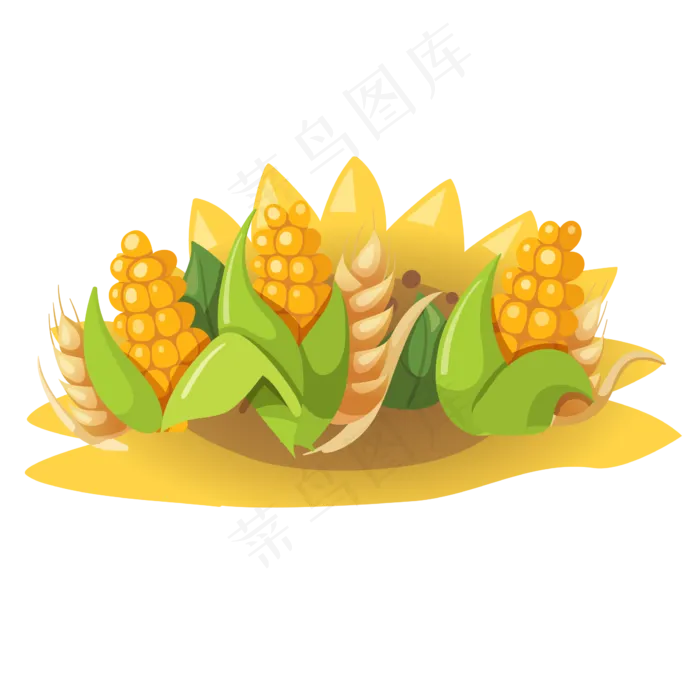 手绘卡通玉米庄稼地(2000X2000(DPI:300))ai矢量模版下载