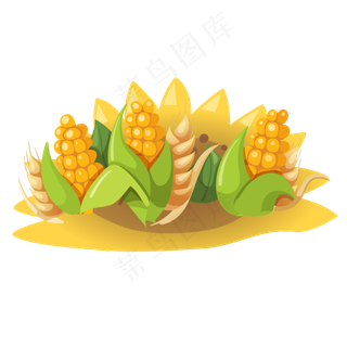 手绘卡通玉米庄稼地