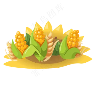 手绘卡通玉米庄稼地