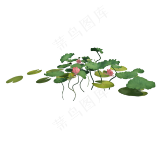 立体荷花png图