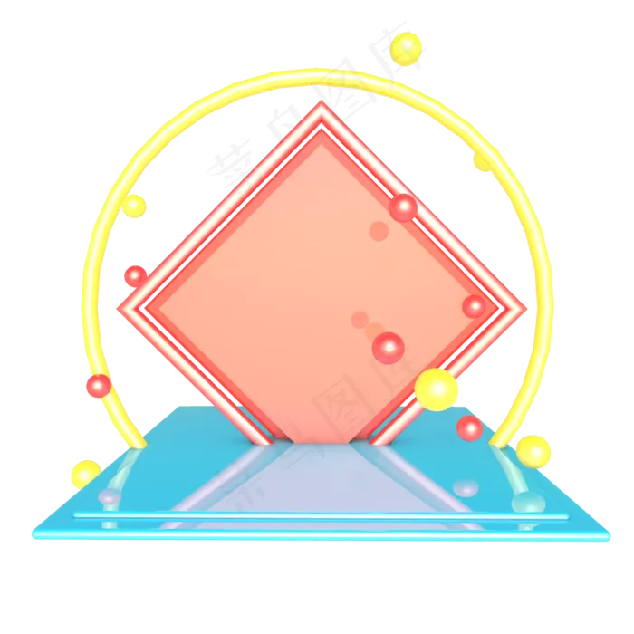 C4D立体粉色舞台(2000*2000px 300 dpi )
